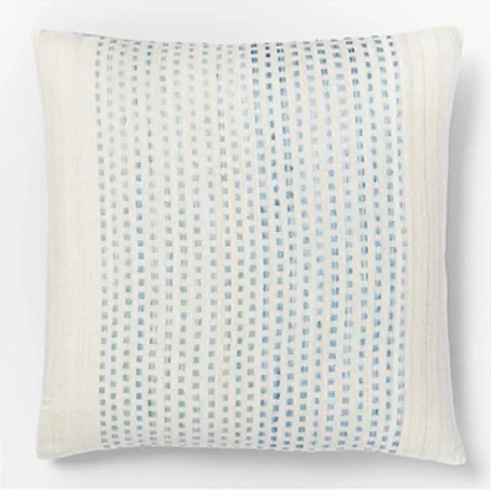 West Elm Embroidered Dot Silk Pillow Cover